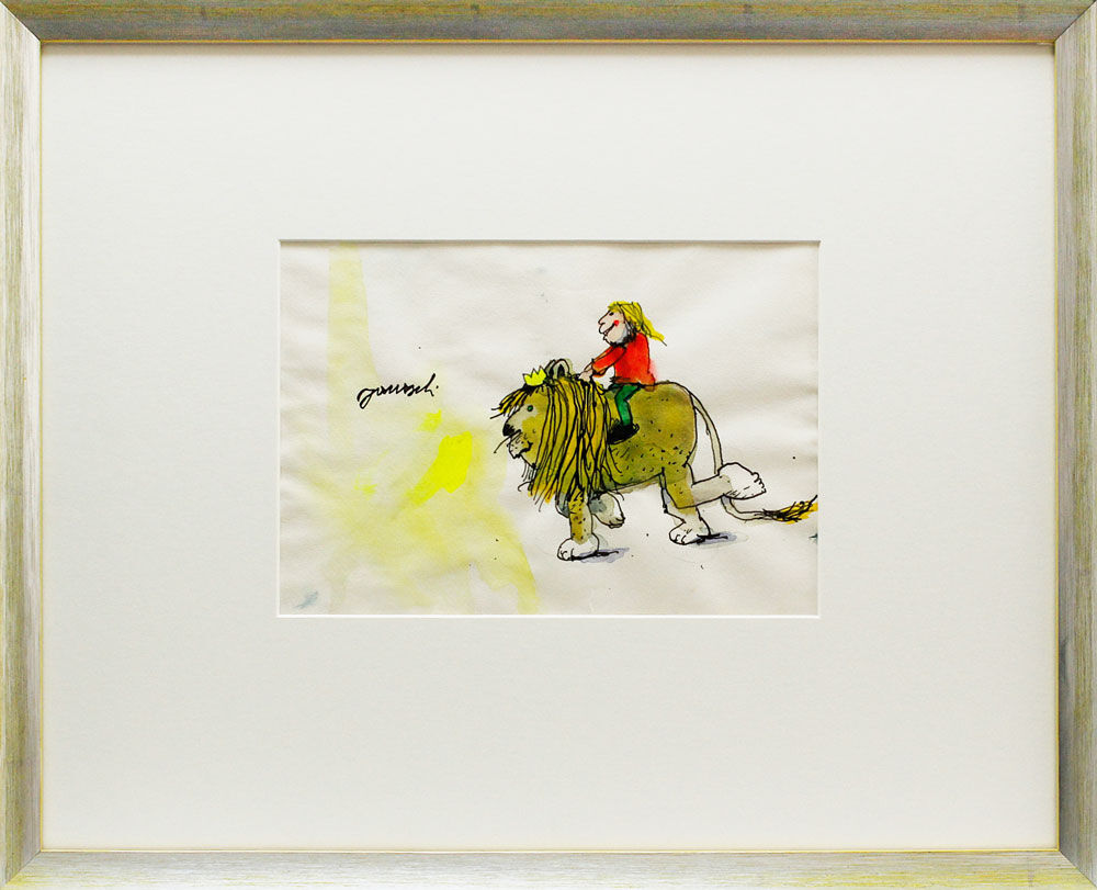 Janosch - LÖWENBÄNDIGER II - original Aquarell handsigniert