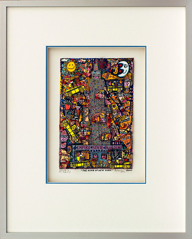 james-rizzi-the-king-of-new-york-gerahmt-kunst-3d james-rizzi-the-king-of-new-york-gerahmt-kunst-3d