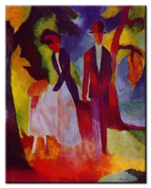 Leinwandbild August Macke - Leute am blauen See August Macke Bilder - Leute am blauen See-90 x 110 cm