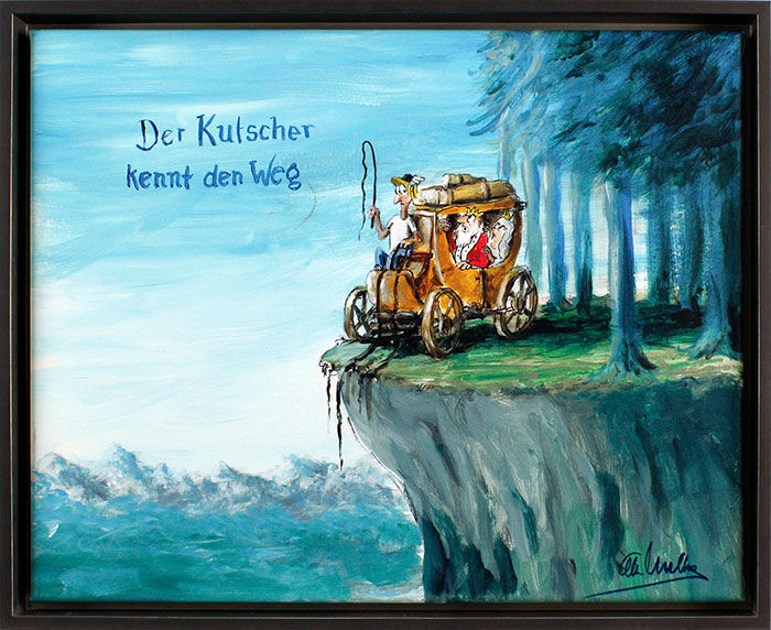 otto-waalkes-der-kutscher-kennt-den-weg-gerahmt-kunst otto-waalkes-der-kutscher-kennt-den-weg-gerahmt-kunst
