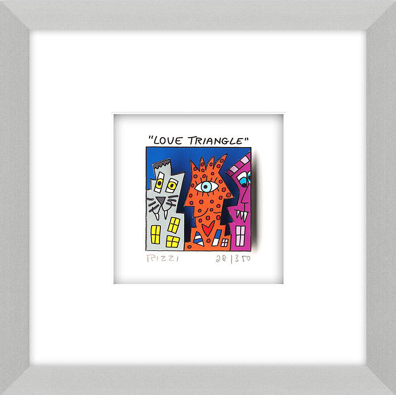 james-rizzi-love-triangle-gerahmt-aluminium-silber james-rizzi-love-triangle-gerahmt-aluminium-silber