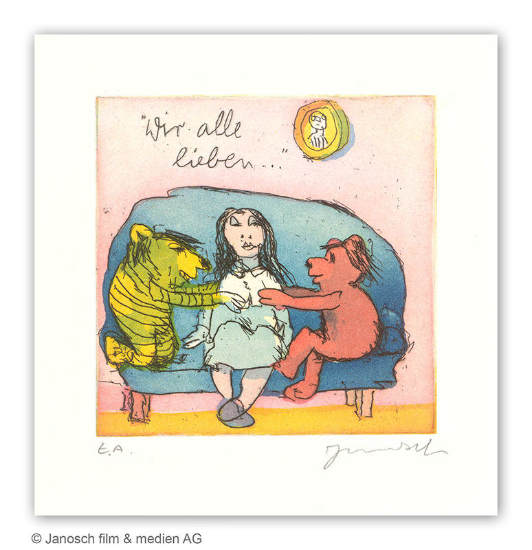 janosch-wir-alle-lieben-ungerahmt-kunst-radierung janosch-wir-alle-lieben-ungerahmt-kunst-radierung