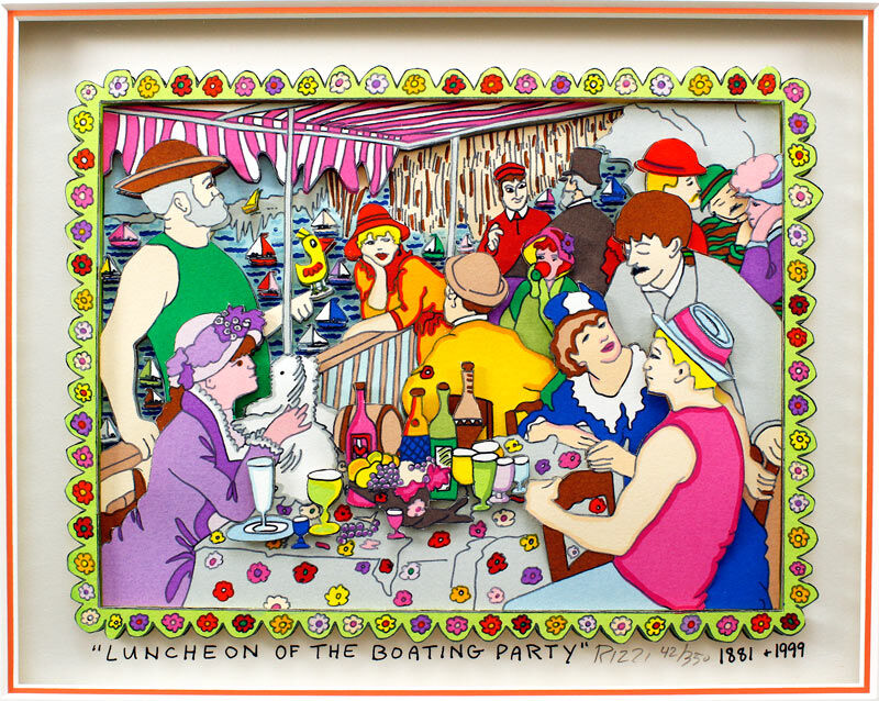 james-rizzi-luncheon-of-the-boating-party-alu-gerahmt-detail