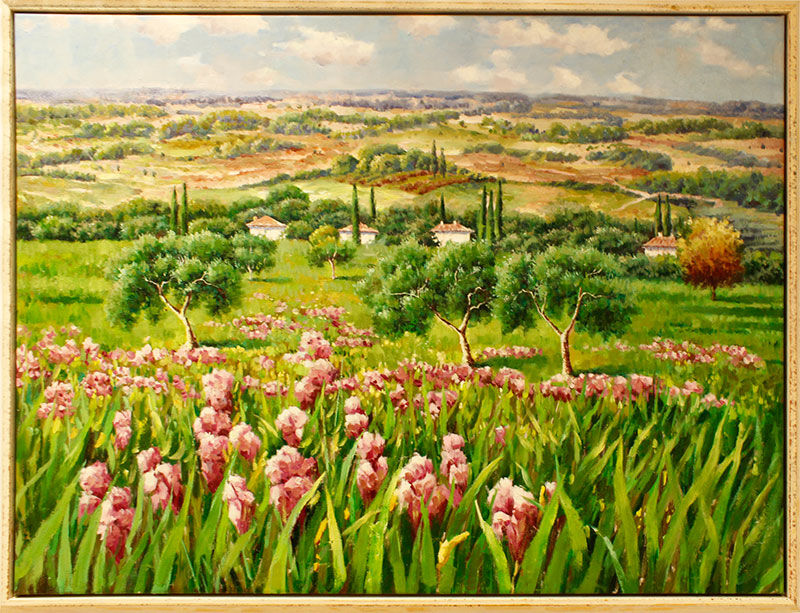 Campo Di Fioro - Gemälde auf Leinwand gerahmt Campo Di Fioro - Gemälde auf Leinwand gerahmt