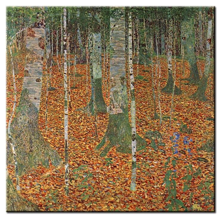 Leinwandbild Gustav Klimt - Birkenwald