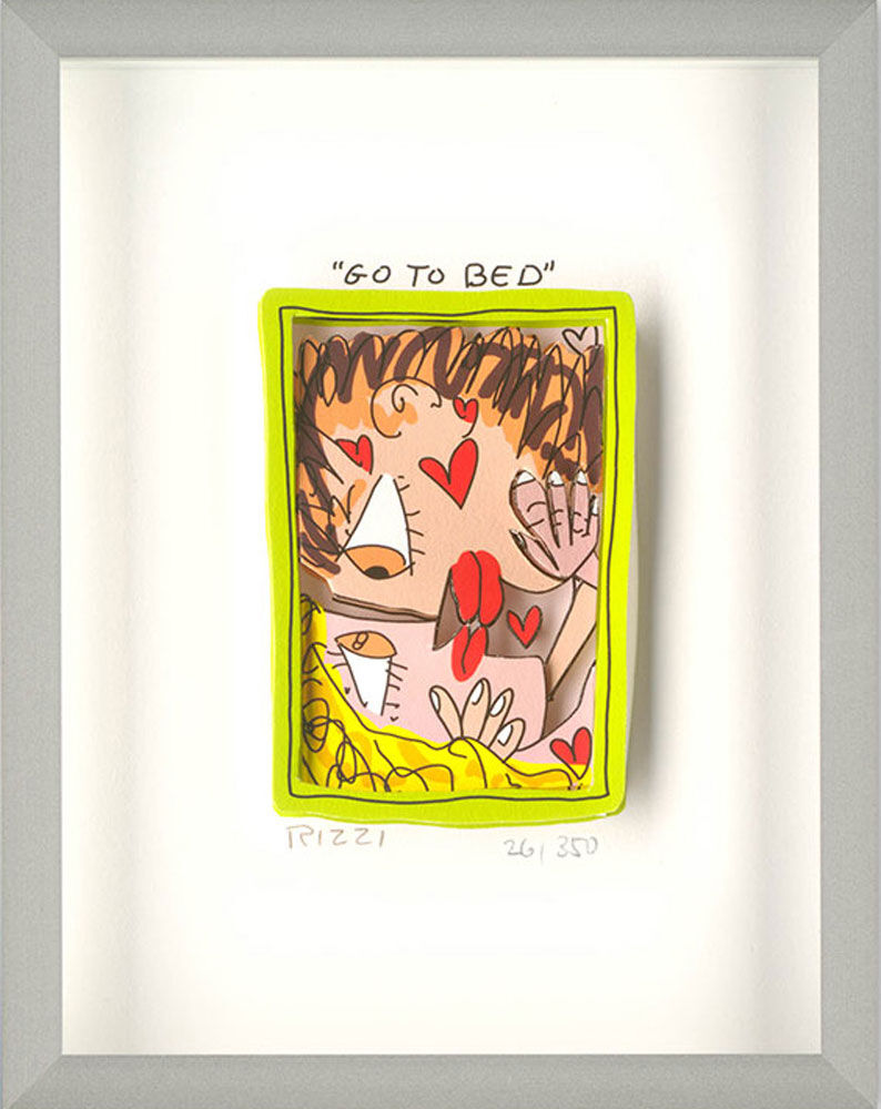James Rizzi - GO TO BED - Original 3D Bild drucksigniert