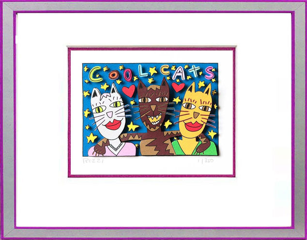 james-rizzi-cool-cats-gerahmt-kunst-3d