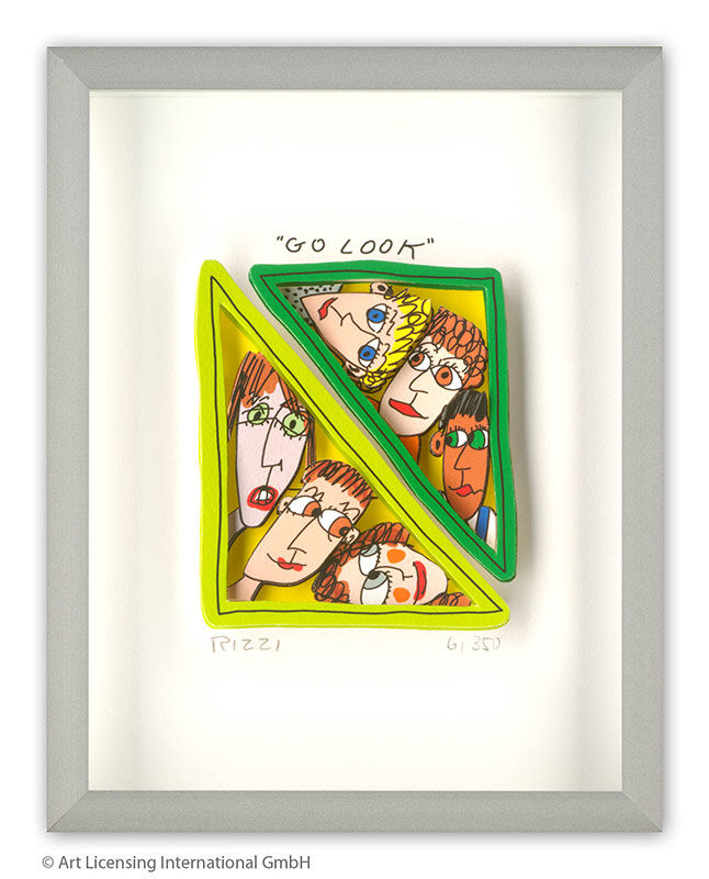 james-rizzi-go-look-gerahmt-kunst-3d james-rizzi-go-look-gerahmt-kunst-3d