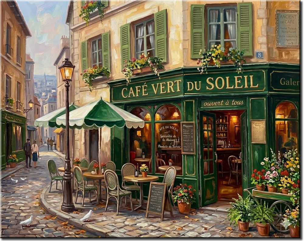 modernes-leinwandbild-cafe-du-soleil-gruenes-cafe