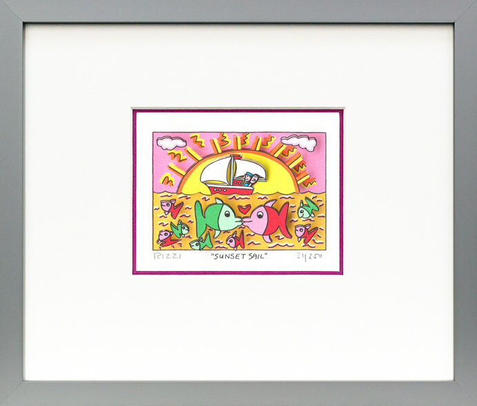 james-rizzi-sunset-sail-violett-alu-gerahmt