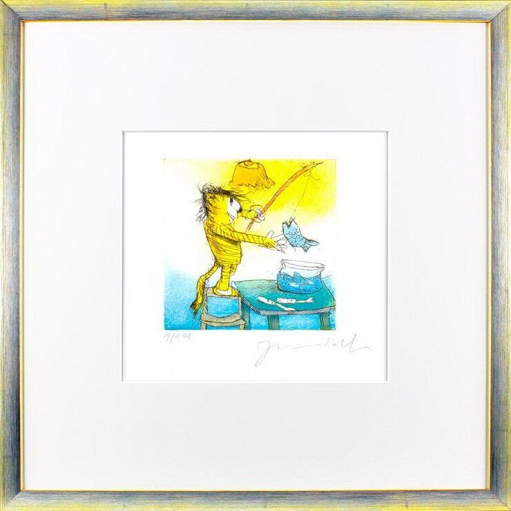 janosch-mein-lieber-fisch-mein-freund-der-fisch-gerahmt-kunst-radierung janosch-mein-lieber-fisch-mein-freund-der-fisch-gerahmt-kunst-radierung