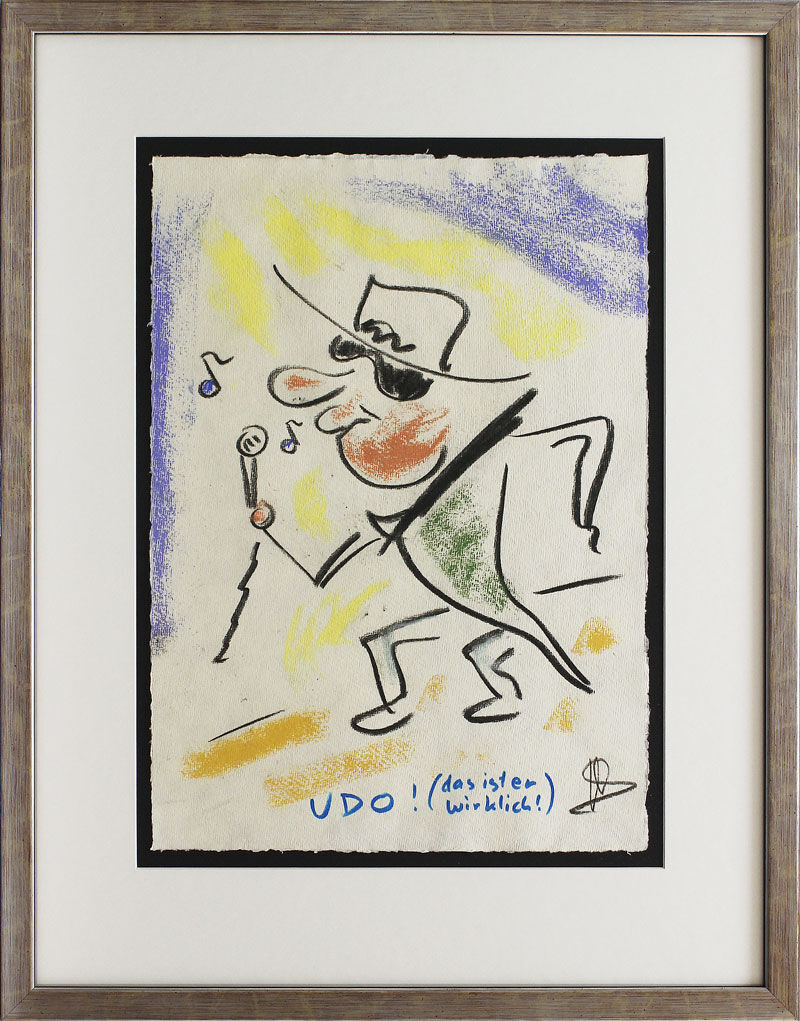 Helge Schneider - Udo ! das ist er wirklich - original Kohlezeichnung auf Büttenpapier  Helge Schneider - Udo ! das ist er wirklich - original Kohlezeichnung auf Büttenpapier