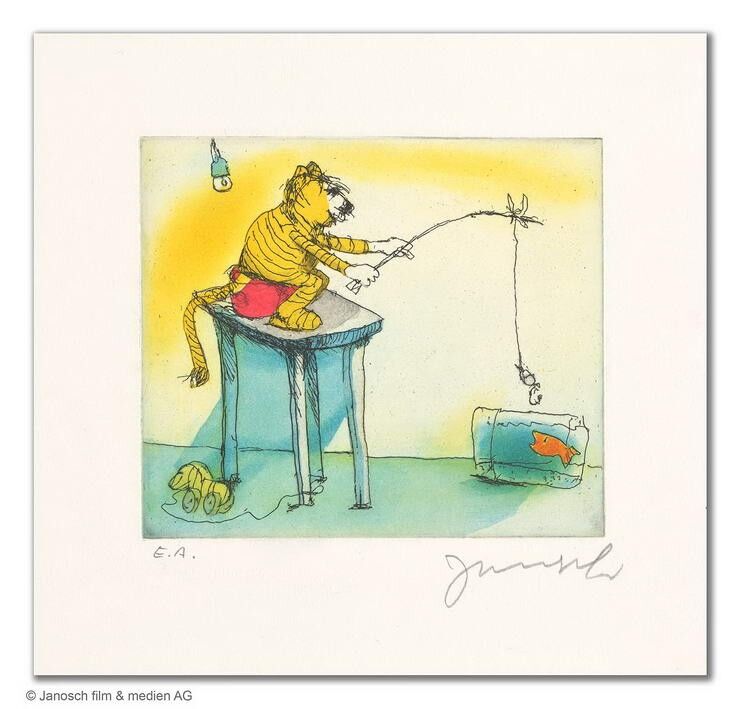janosch-ein-goldfisch-fuer-den-tiger-ungerahmt-kunst-radierung janosch-ein-goldfisch-fuer-den-tiger-ungerahmt-kunst-radierung