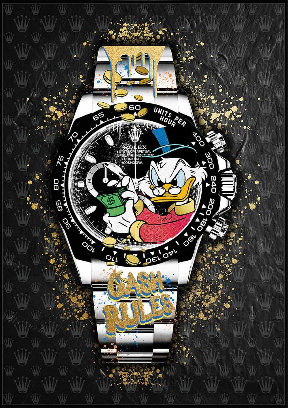 DEVIN MILES - Rolex - Cash Rules  - Original Mischtechnik handsigniert