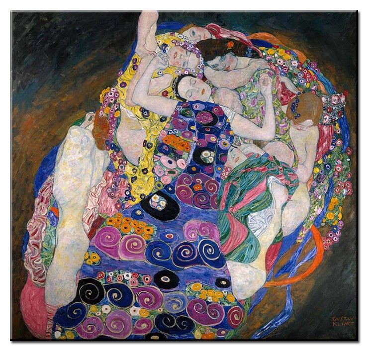 Leinwandbild Gustav Klimt - Die Jungfrauen