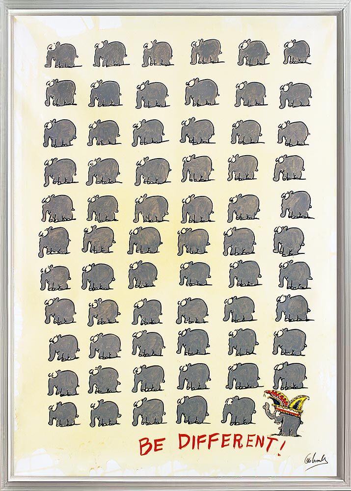 otto-waalkes-be-different-leinwandbild-xxl-gerahmt