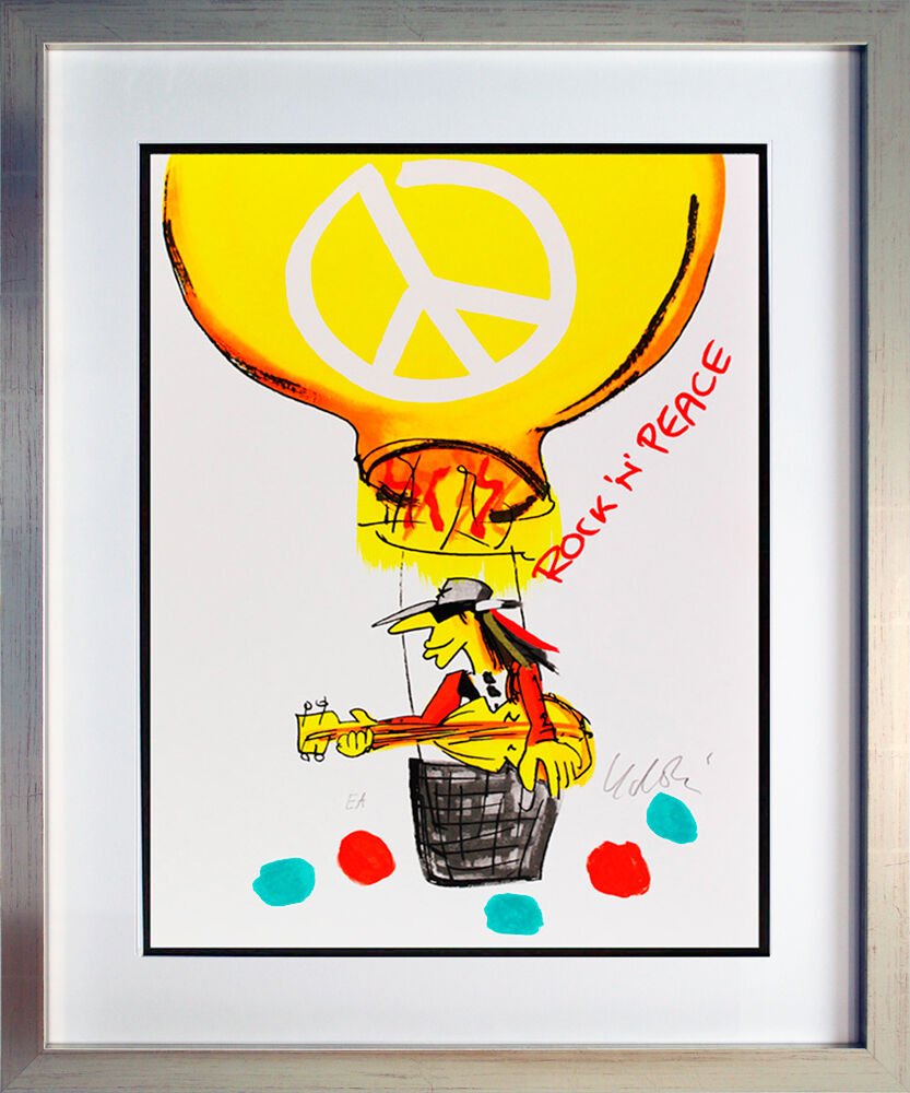Lindenberg-rock-n-peace-silber-gerahmt-unikat-handbemalung