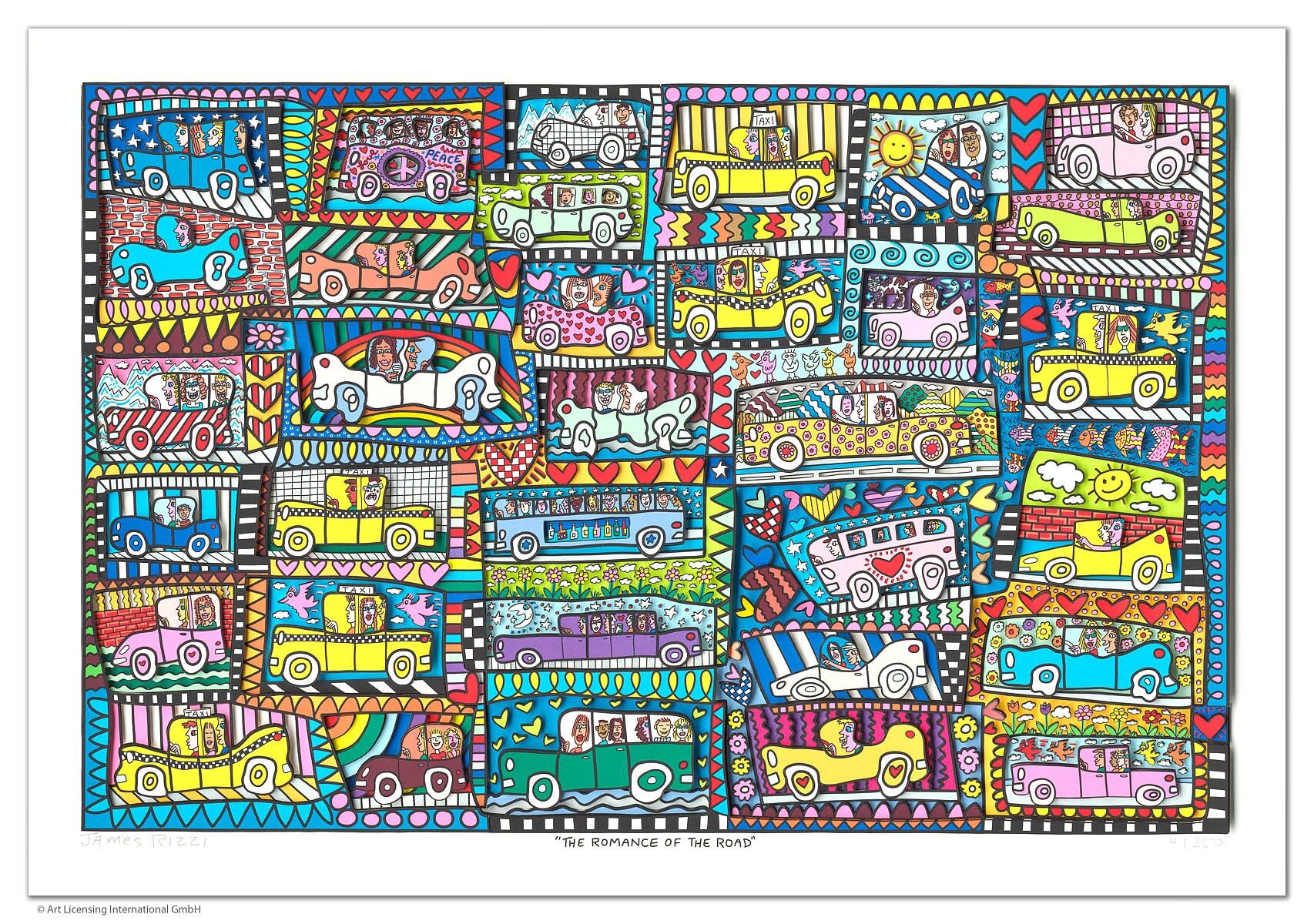 james-rizzi-the-romance-of-the-road-ungerahmt-kunst-3d james-rizzi-the-romance-of-the-road-ungerahmt-kunst-3d