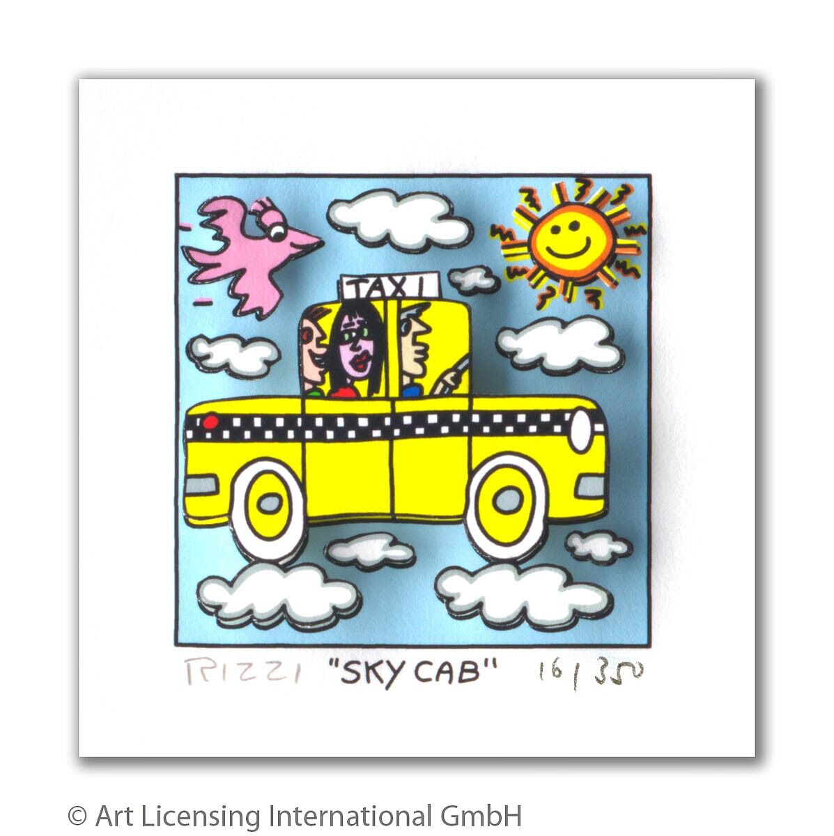 james-rizzi-sky-cab-ungerahmt-kunst-3d james-rizzi-sky-cab-ungerahmt-kunst-3d