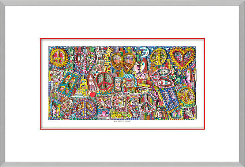 James Rizzi - GIVE PEACE A CHANCE - Original 3D Bild drucksigniert James Rizzi - GIVE PEACE A CHANCE - Original 3D Bild drucksigniert