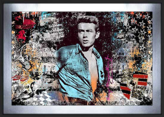 DEVIN MILES - PORSCHE Memories  - JAMES DEAN original Siebdruck und Digigraphie auf Chromolux-Silberpapier