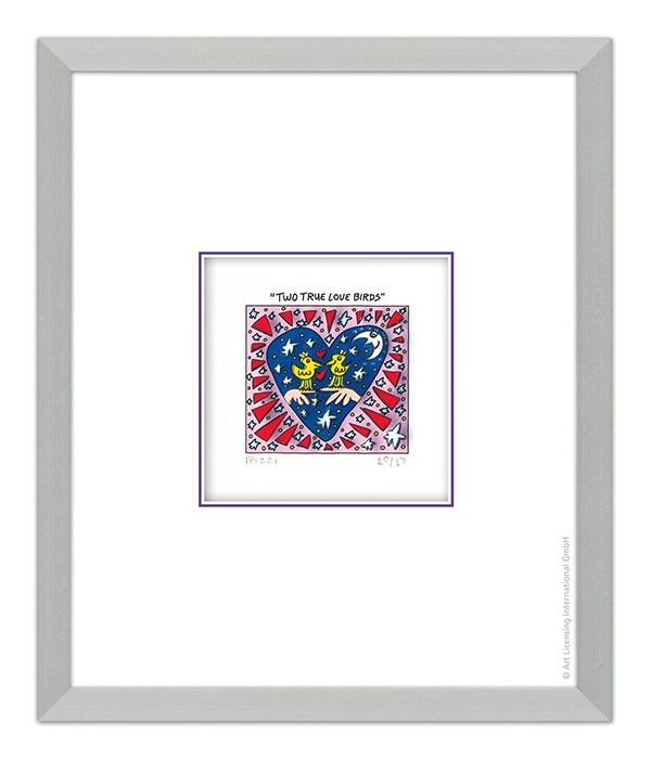 james-rizzi-two-true-love-birds-gerahmt-kunst-3d james-rizzi-two-true-love-birds-gerahmt-kunst-3d