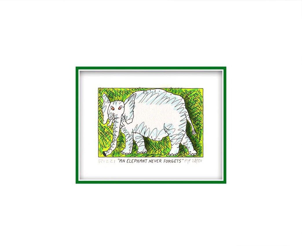 james-rizzi-an-elephant-never-forgets-ungerahmt-kunst-3d james-rizzi-an-elephant-never-forgets-ungerahmt-kunst-3d