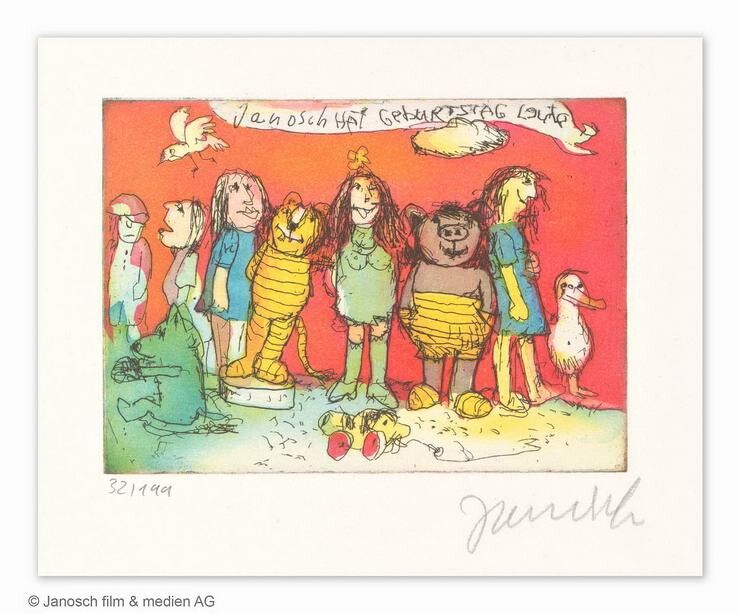 janosch-janosch-hat-geburtstag-leute-ungerahmt-kunst-radierung janosch-janosch-hat-geburtstag-leute-ungerahmt-kunst-radierung