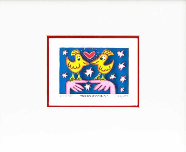 james-rizzi-birds-kissing-rot-ungerahmt