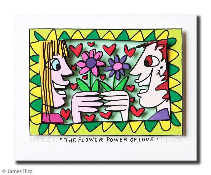 james-rizzi-the-flower-power-of-love-ungerahmt-kunst-3d james-rizzi-the-flower-power-of-love-ungerahmt-kunst-3d