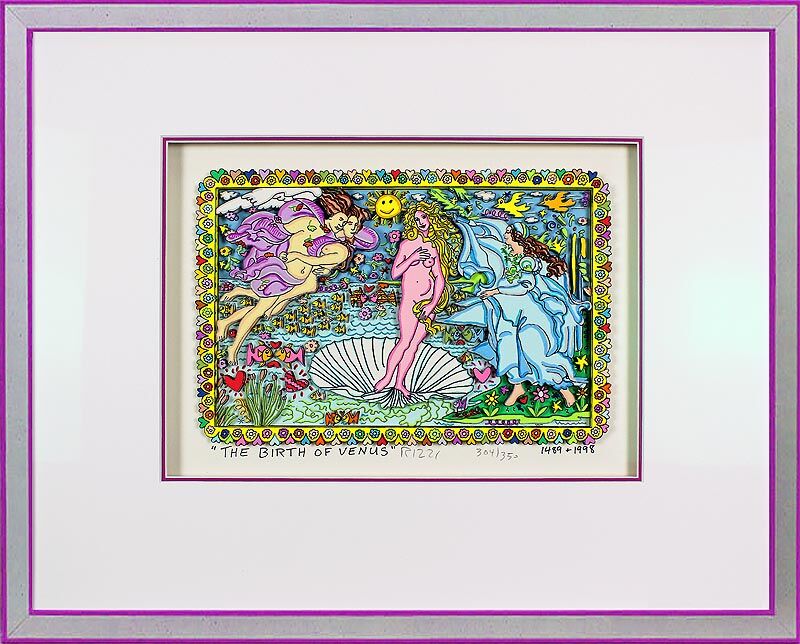 james-rizzi-the-birth-of-the-venus-gerahmt-silber-violett