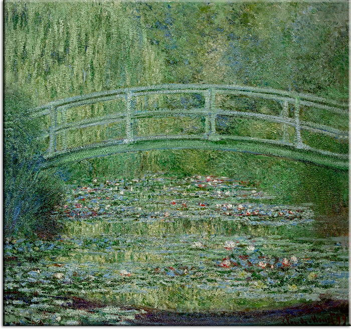 Claude Monet Bilder - Seerosenteich und japanische Brücke 