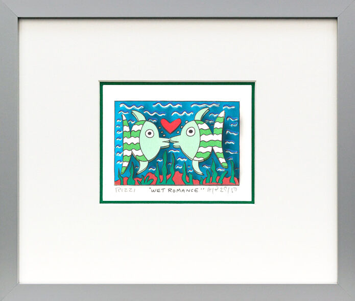 james-rizzi-wet-romance-gruen-alu-gerahmt