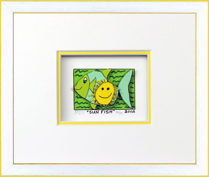 james-rizzi-sun-fish-gerahmt-silber-gelb