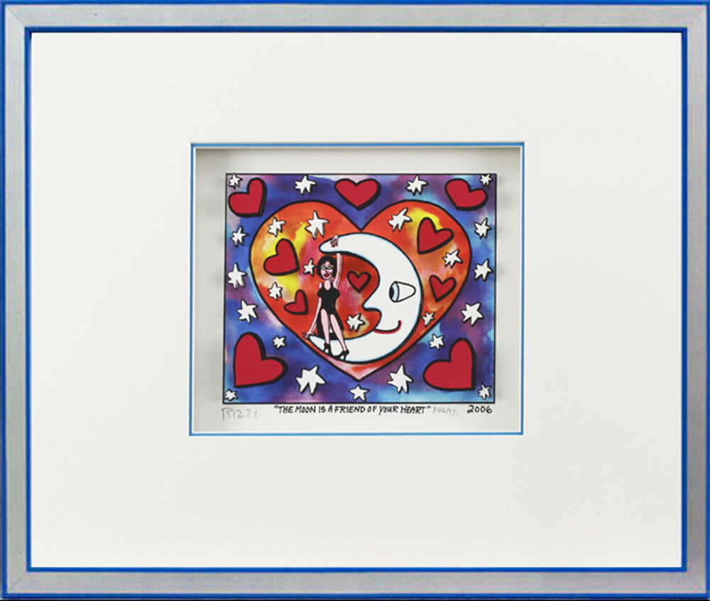 james-rizzi-the-moon-is-a-friend-of-your-heart-silber-blau-gerahmt