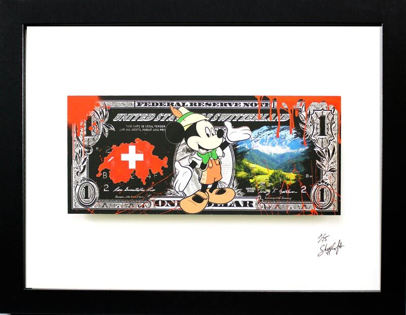 Skyyloft-Switzerland-Dollar-Mickey-Nummer-eins-gerahmt