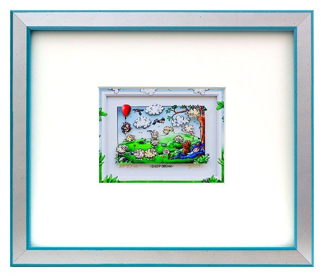 Branko SHEEP DREAM gerahmt Branko - SHEEP DREAM - Original 3D Bild handsigniert
