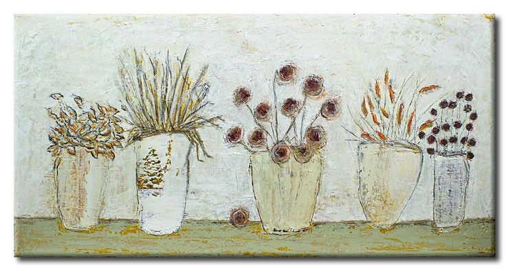 Moderne mediterrane Blumenbilder von Karin Melé. Fleurs sauvages Karin Melé - Fleurs sauvages-20 x 40 cm