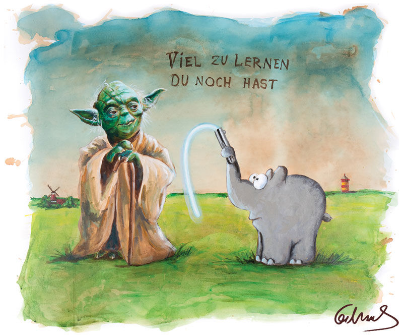 otto-waalkes-viel-zu-lernen-du-noch-hast-vii-ungerahmt-star-wars-yoda-ottifant