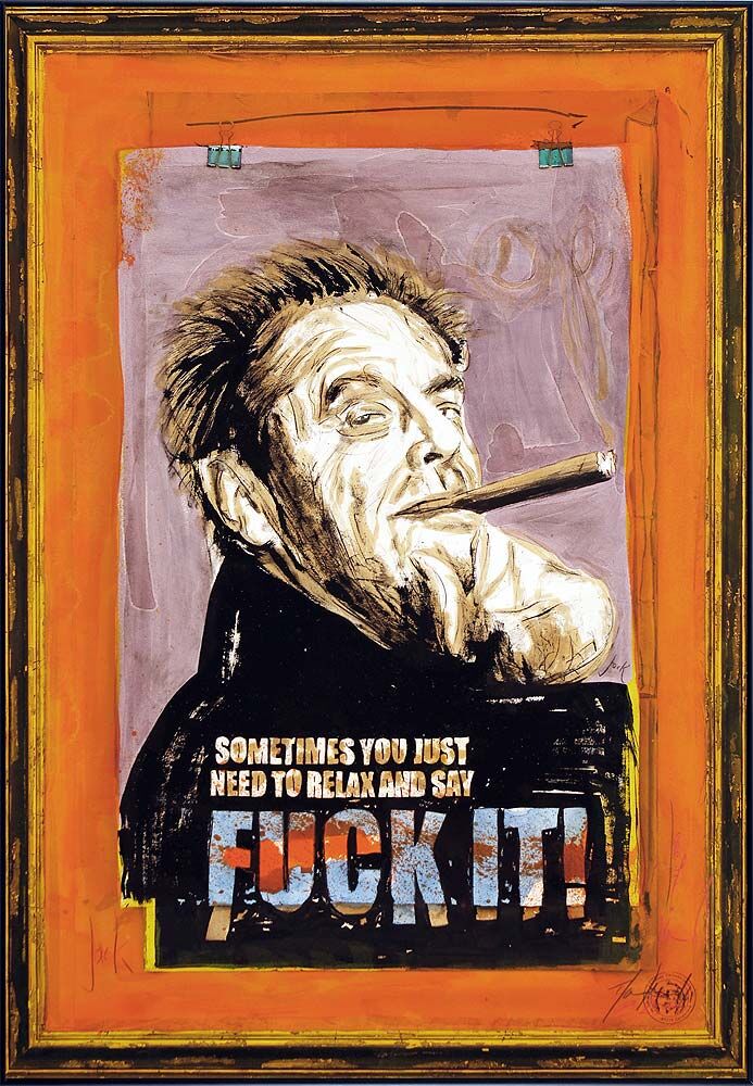 Thomas Jankowski Bilder - JACK NICHOLSON - FUCK IT - Original Mischtechnik (Unikat)