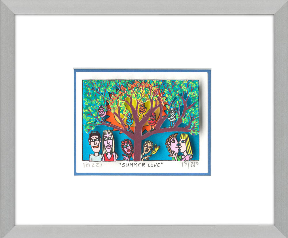 james-rizzi-summer-love-blau-PP-rahmen-silber-alu