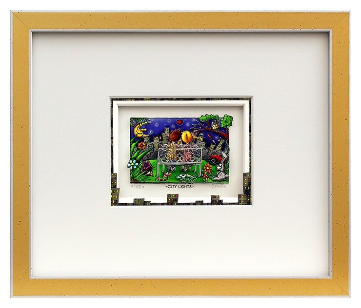 Branko CITY LIGHTS gerahmt Branko - CITY LIGHTS - Original 3D Bild handsigniert