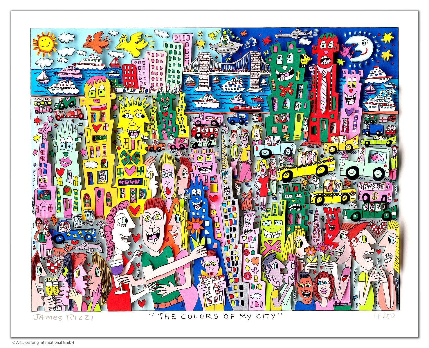 james-rizzi-the-colours-of-my-city-ungerahmt-kunst-3d james-rizzi-the-colours-of-my-city-ungerahmt-kunst-3d
