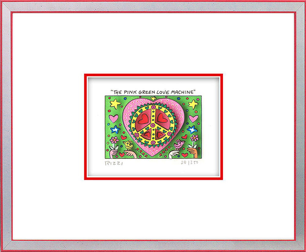 james-rizzi-it-the-pink-green-love-machine-gerahmt-silber-rot james-rizzi-it-the-pink-green-love-machine-gerahmt-silber-rot
