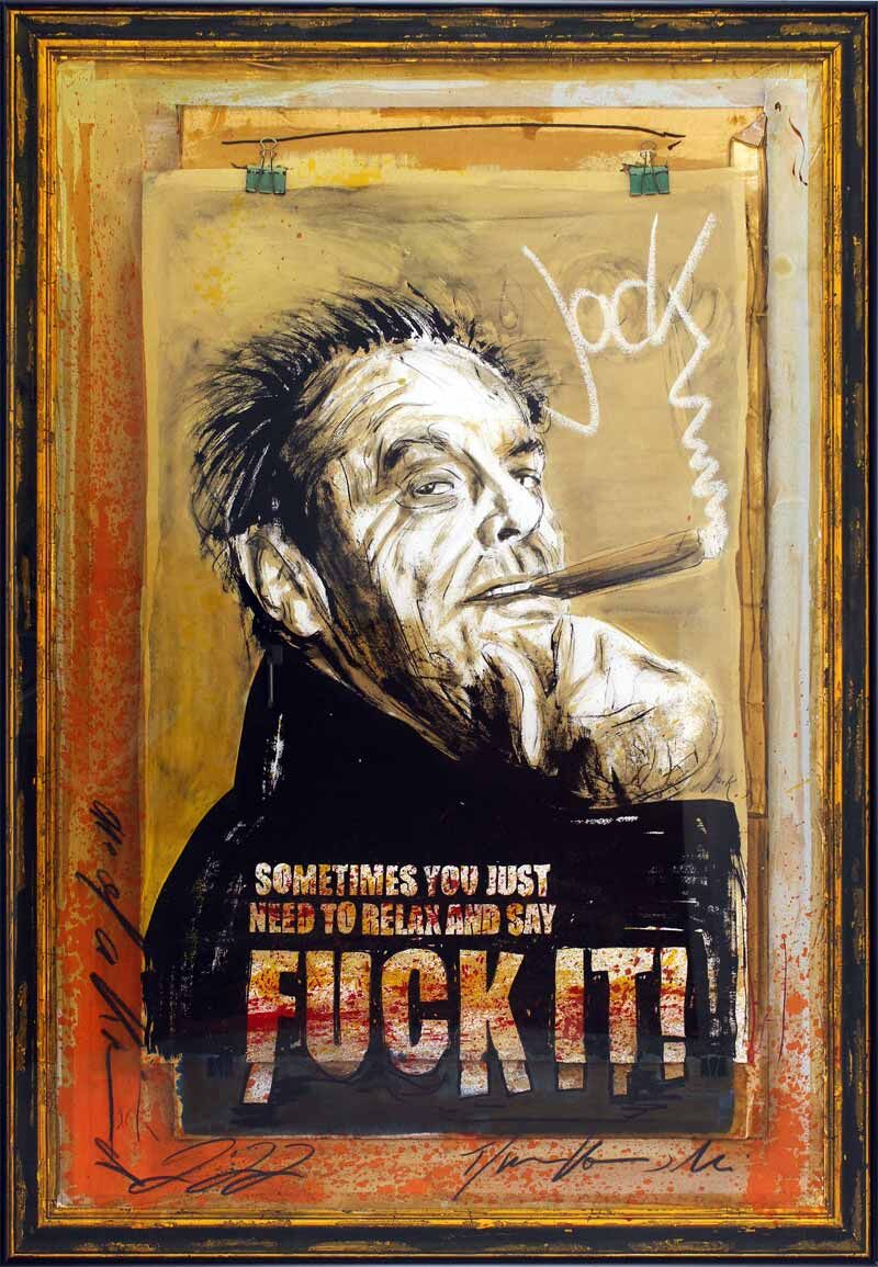 Thomas Jankowski Bilder - JACK NICHOLSON - FUCK IT - Original Mischtechnik (Unikat)