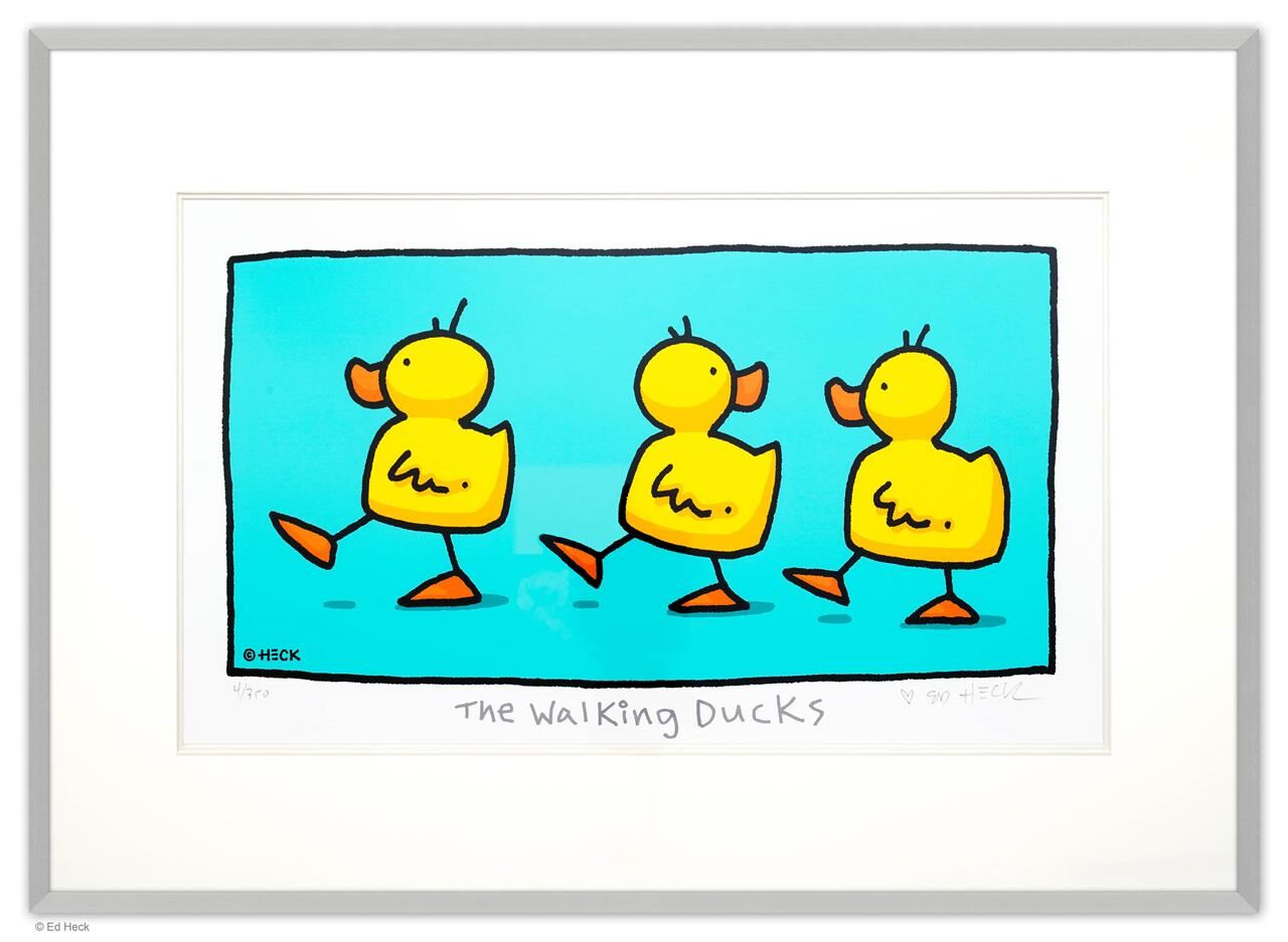 ed-heck-the-walking-ducks Ed Heck - THE WALKING DUCKS - original PIGMENTGRAFIK