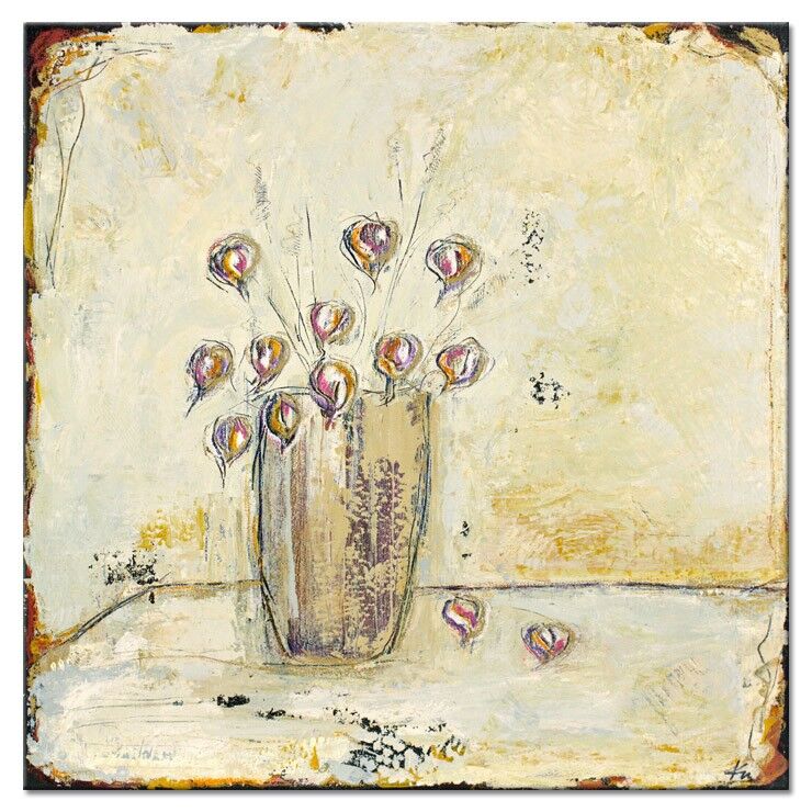 Karin Mele Blumenbilder LES SALUTATIONS DES FLEURS II Karin Melé - Les Salutations des Fleurs II - Original handgemalte Mischtechnik