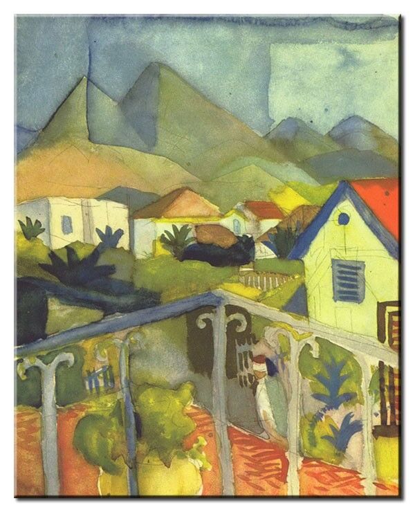 Leinwandbild August Macke - St. Germain bei Tunis August Macke Bilder - St. Germain bei Tunis-80 x 100 cm