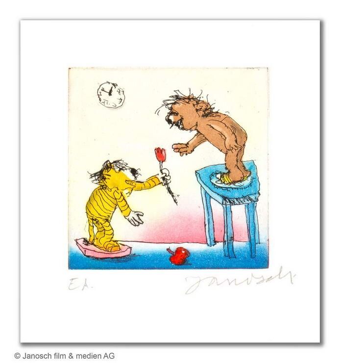 Janosch - ALLES GUTE LIEBSTER BÄR - original Radierung handsigniert - ohne Rahmen PP Janosch - ALLES GUTE LIEBSTER BÄR - original Radierung handsigniert - ohne Rahmen PP