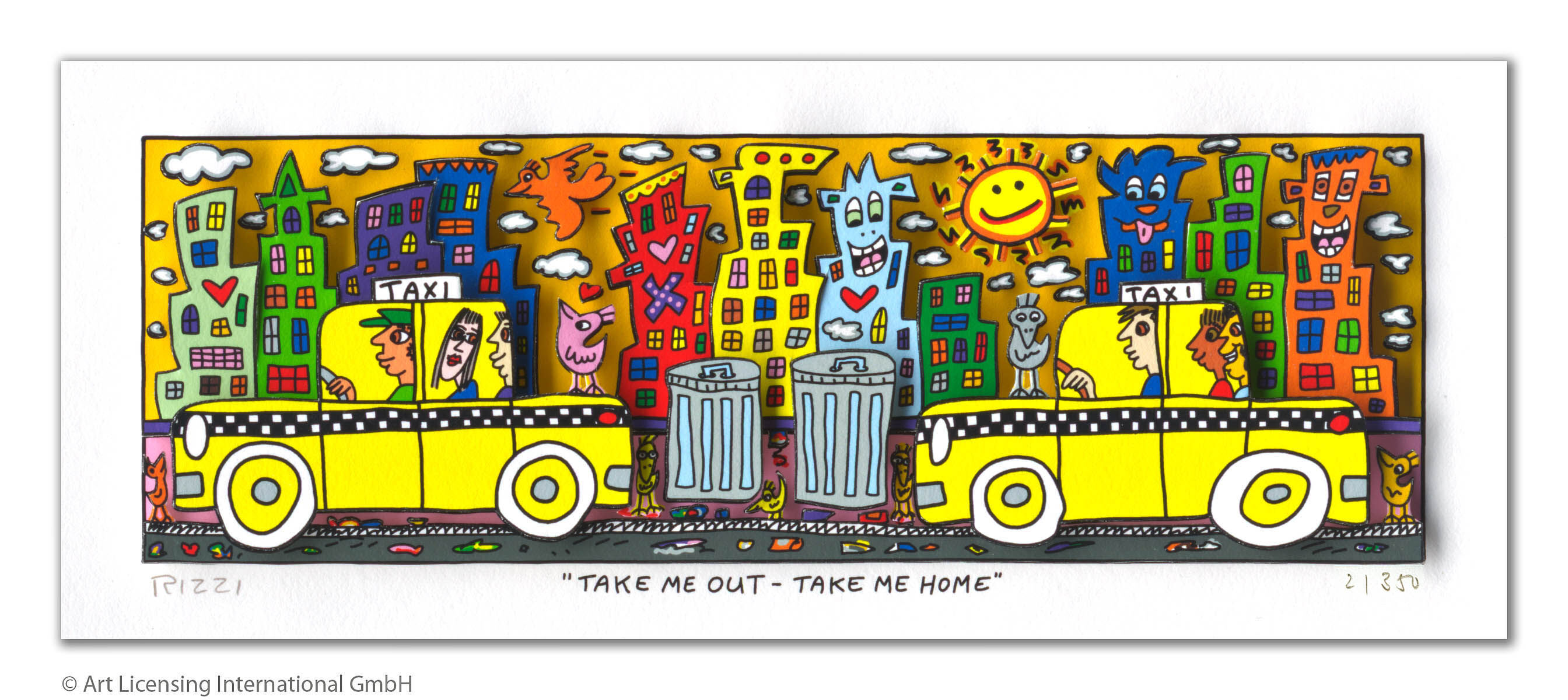 james-rizzi-take-me-out-take-me-home-ungerahmt-kunst-3d james-rizzi-take-me-out-take-me-home-ungerahmt-kunst-3d